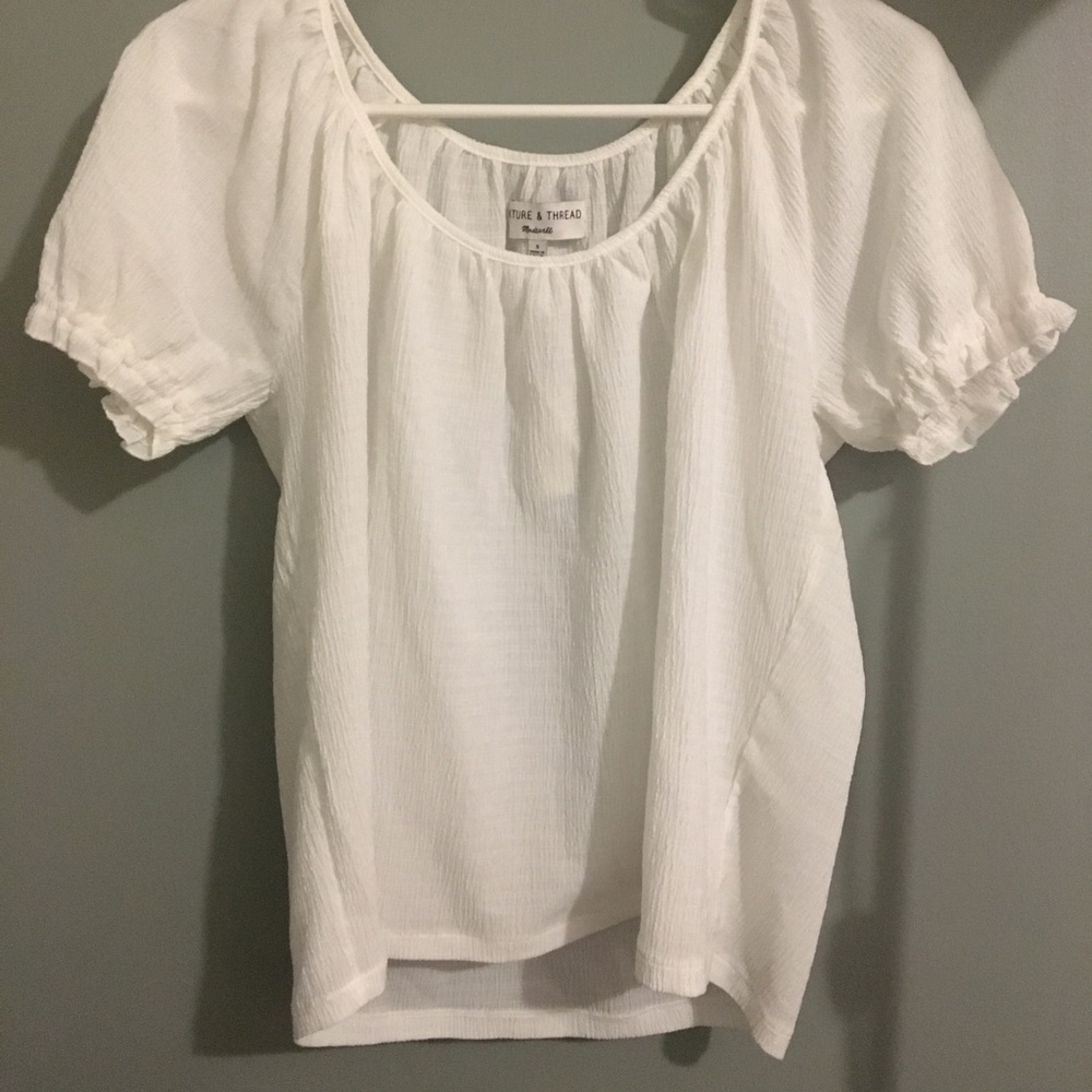 White Madewell Texture & Thread Peasant Top